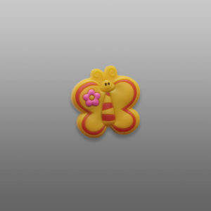 23163 Botón Infantil DY 028 Mariposa Amarilla