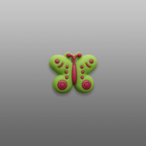 23163 Botón Infantil DY 051 Mariposa Verde