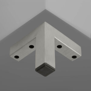 10452 Pata en Y Tubo Cuadrado 1", 10 x 10 x 10cm